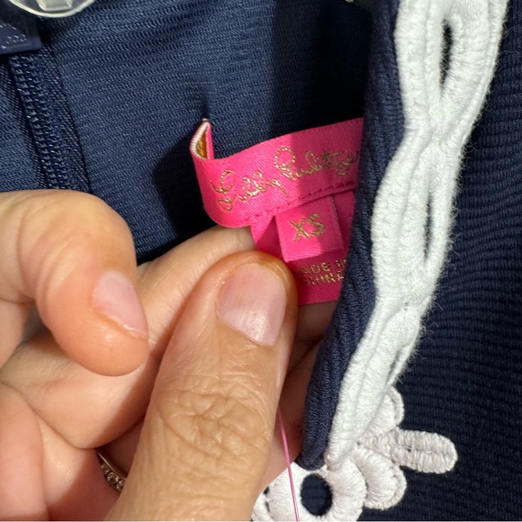 NWT Lilly Pulitzer navy Calista dress xs - Picture 5 of 8